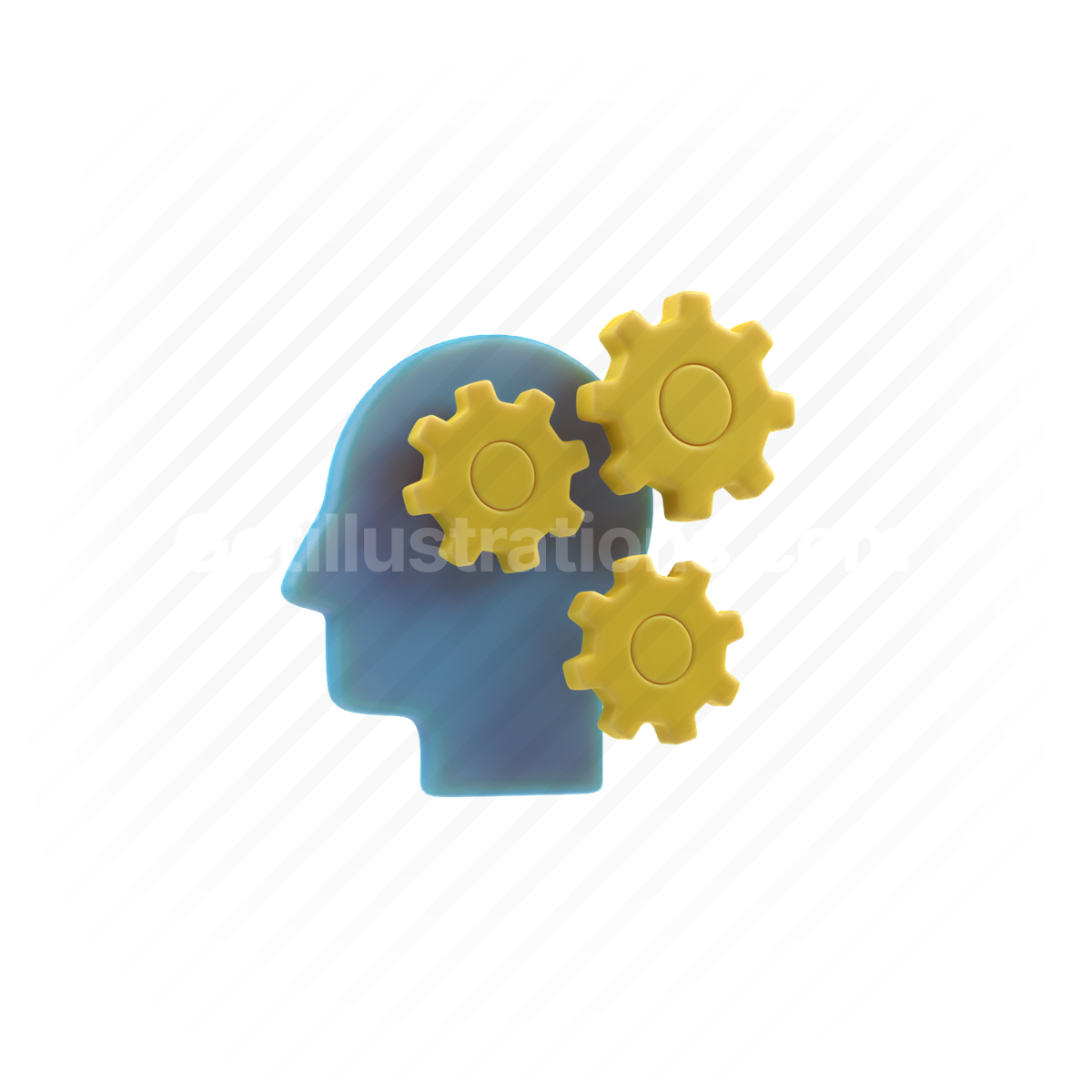 options, preferences, cogwheel, gears, thought, mind, head